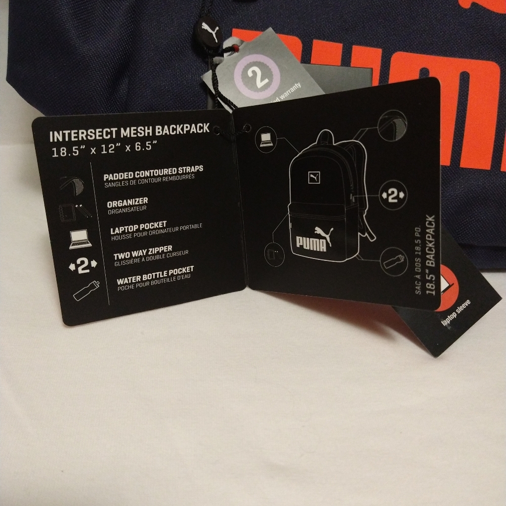 Last one**Puma Orange and Blue Mesh Backpack - Picture 2 of 8